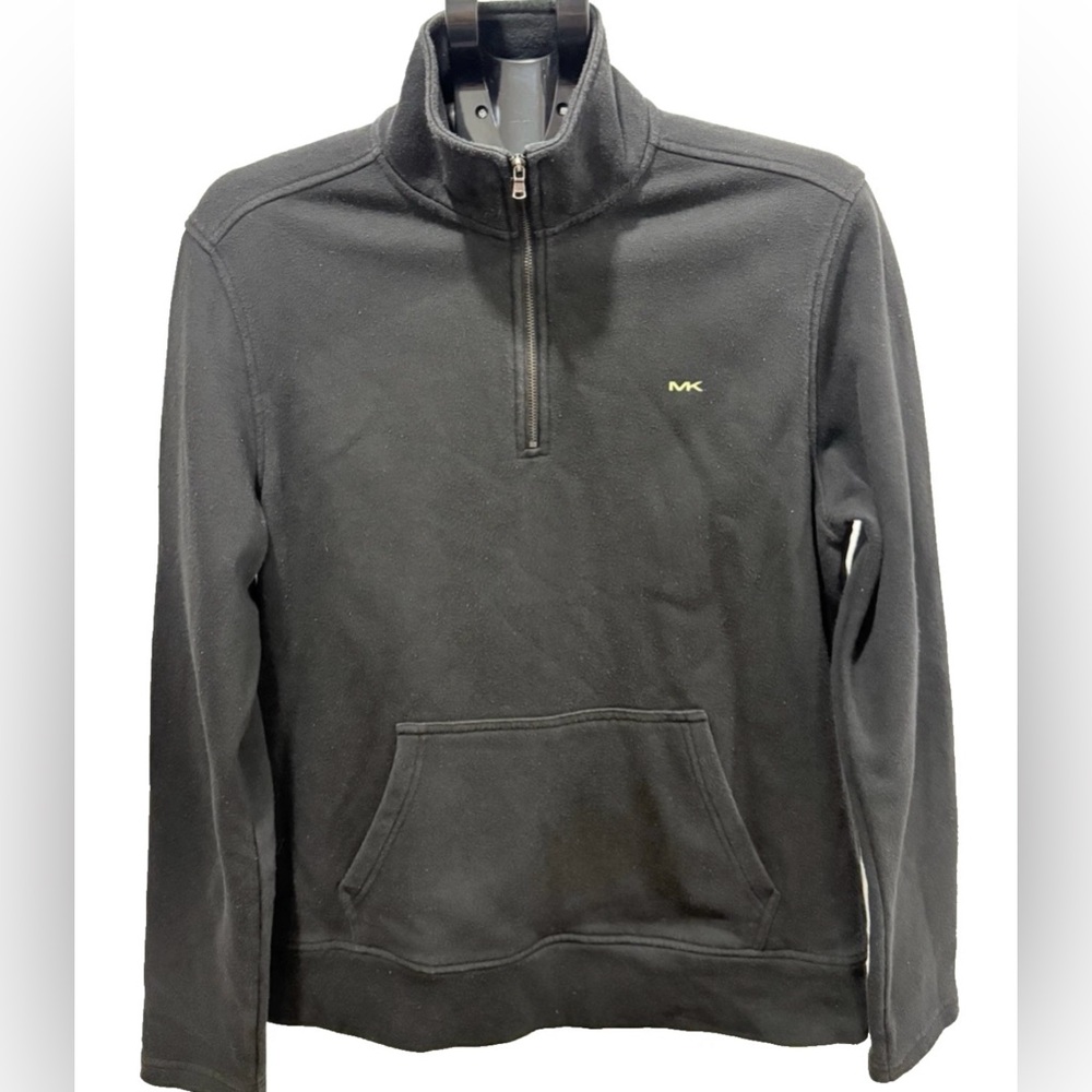 Michael Kors mens grey 1/4 zip pullover "Kors" camo logo size Large